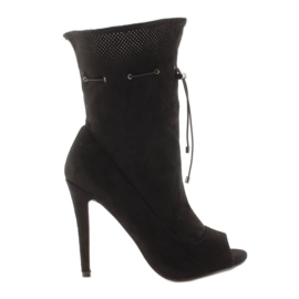 Botas Caladas Punta Abierta Sy15 Negro Botas Caladas Punta Abierta Sy15 Negro