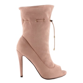 Botas punta abierta SY15 Rosa rosado Botas punta abierta SY15 Rosa rosado