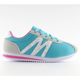 Zapatillas deportivas marineras B683 muy cómodas azul gris rosado