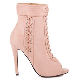 Seastar Botas atadas con puntera abierta rosado