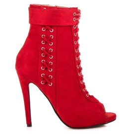 Seastar Botas atadas con puntera abierta rojo