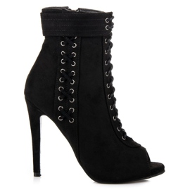 Seastar Botas de punta abierta atadas negro