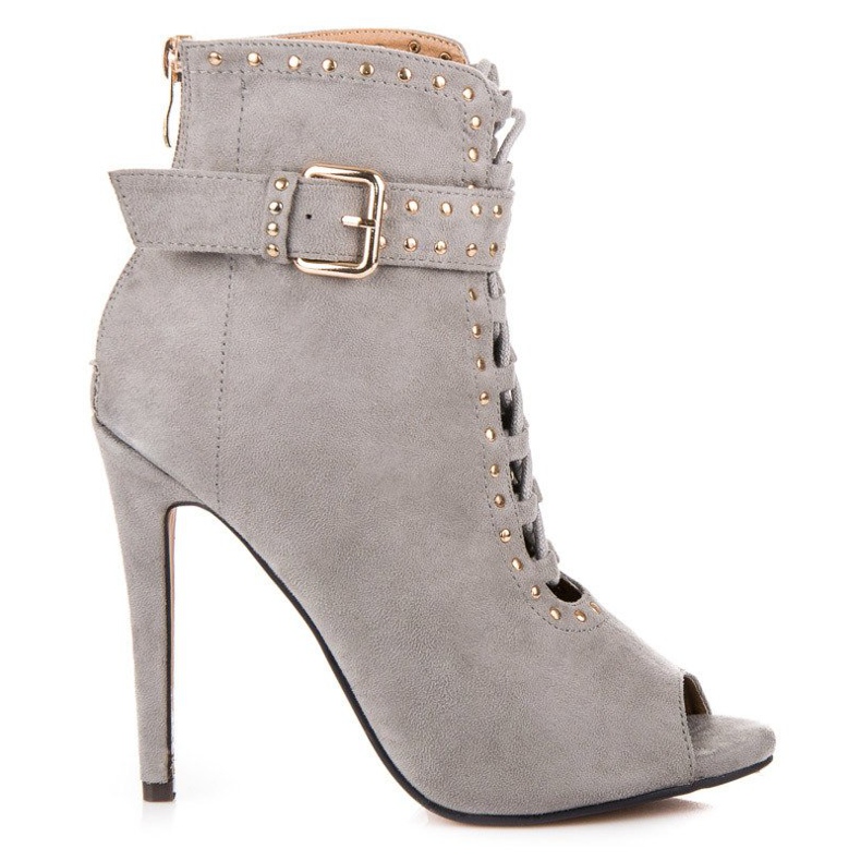 Seastar Botines de ante con puntera abierta gris Seastar Botines de ante con puntera abierta gris