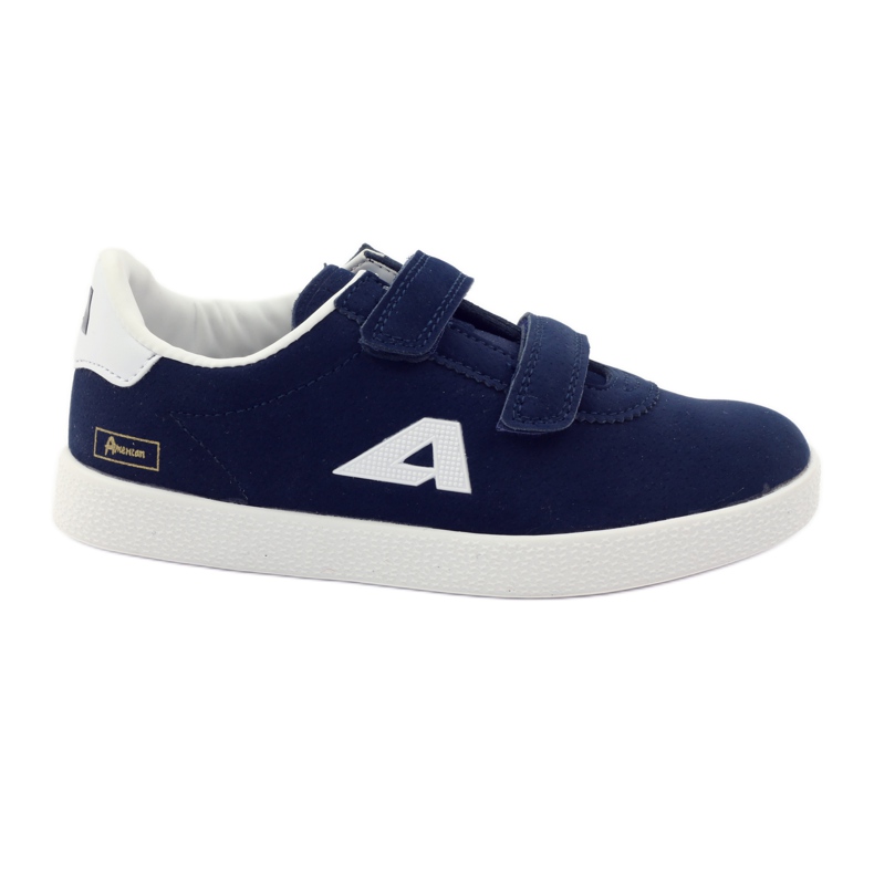 American Club Zapatillas deportivas con plantilla de piel americana azul marino blanco