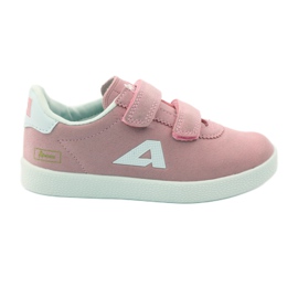 American Club Zapatillas deportivas con plantilla de piel americana rosa blanco