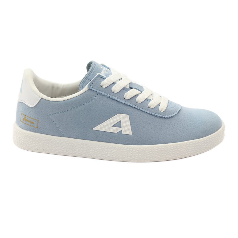 American Club Zapatillas deportivas con plantilla de piel americana azul blanco