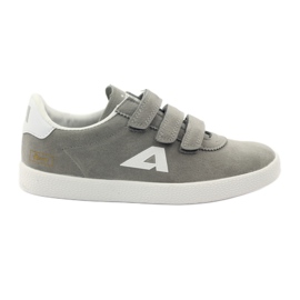 American Club Incrustación de cuero americano deportivo gris blanco