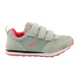 American Club Zapatos deportivos American 9 con inserto de cuero. rosa gris