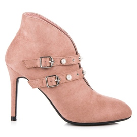 Cm Paris Botines rosas con hebillas
