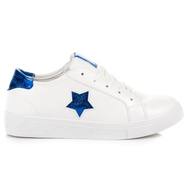 Deportivas atadas con estrella blanco Deportivas atadas con estrella blanco