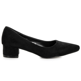 Best Shoes Salones de ante con tacones bajos negro