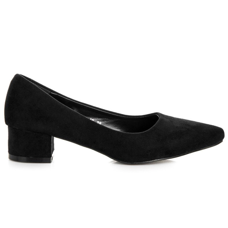 Best Shoes Salones de ante con tacones bajos negro