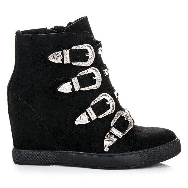 Bestelle Deportivas de ante con hebillas negro