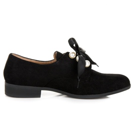Bestelle Zapatos de ante con perlas negro
