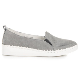 Mocasines vinceza piel gris