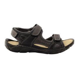 Sandalias de piel con velcro Naszbut 043 negro gris