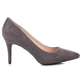 Milaya Tacones de ante gris
