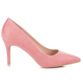 Milaya Tacones de ante rosa rosado