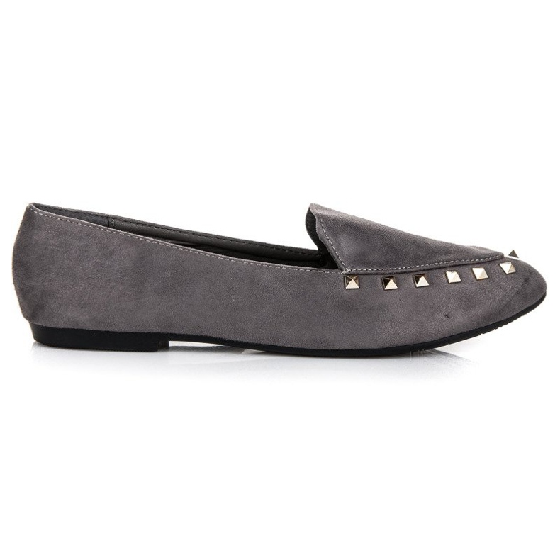 Zapatos sin cordones con tachuelas gris