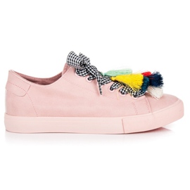 Ideal Shoes Deportivas rosas con flecos rosado Ideal Shoes Deportivas rosas con flecos rosado