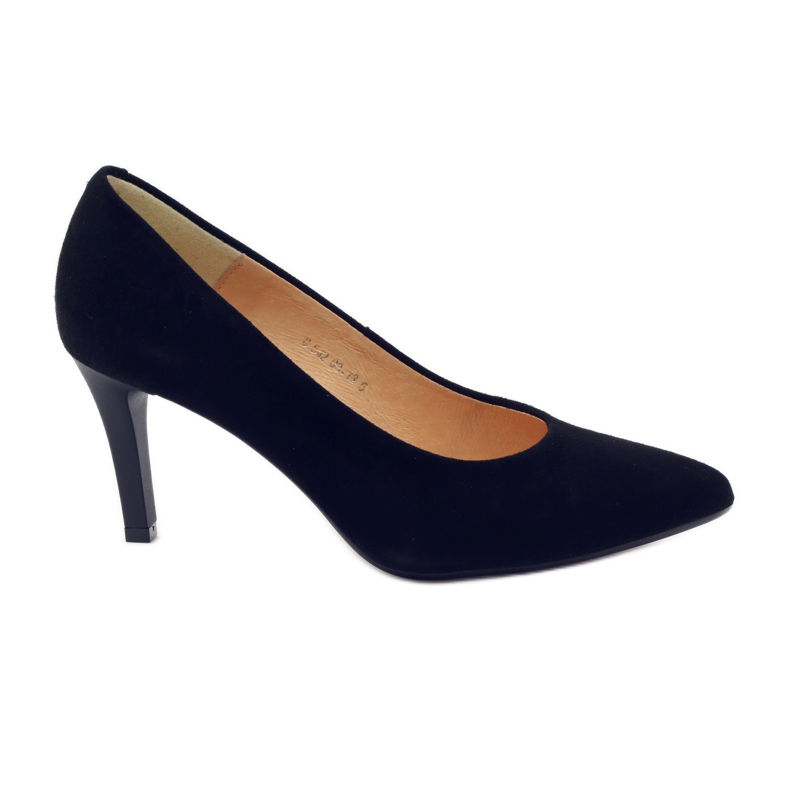 Bombas de cuero para mujer Espinto en Szpilka 542 Black negro
