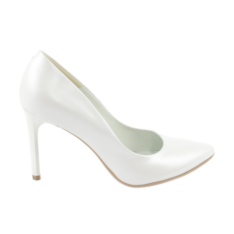 Zapato de salón con alfiler, perla blanca Espinto C-602/134 blanco