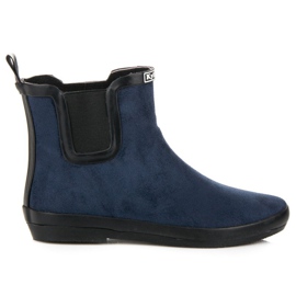 Kylie Chanclos de gamuza para mujer azul marino