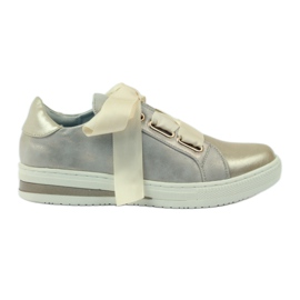 Zapatos de Filippo con plantilla de piel Creepers gris dorado