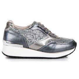 Kylie Zapatos deportivos con purpurina gris