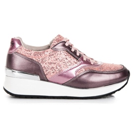 Kylie Zapatos deportivos con purpurina rosado