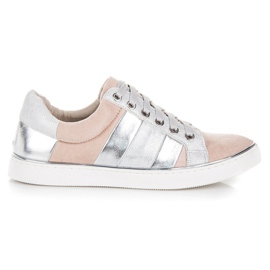 Kylie Zapatillas de moda atadas rosado gris