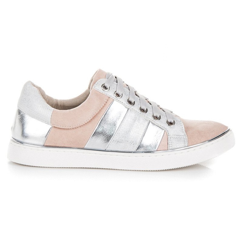 Kylie Zapatillas de moda atadas rosado gris