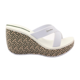 Chanclas mujer cuña Ipanema 82288 blanco marrón verde
