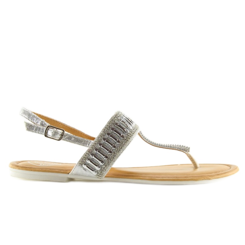 Chanclas con piedras plateadas 6700 Silver gris