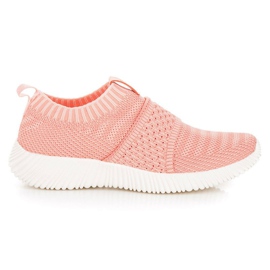 Kylie Zapatillas deportivas sin cordones de tela rosa