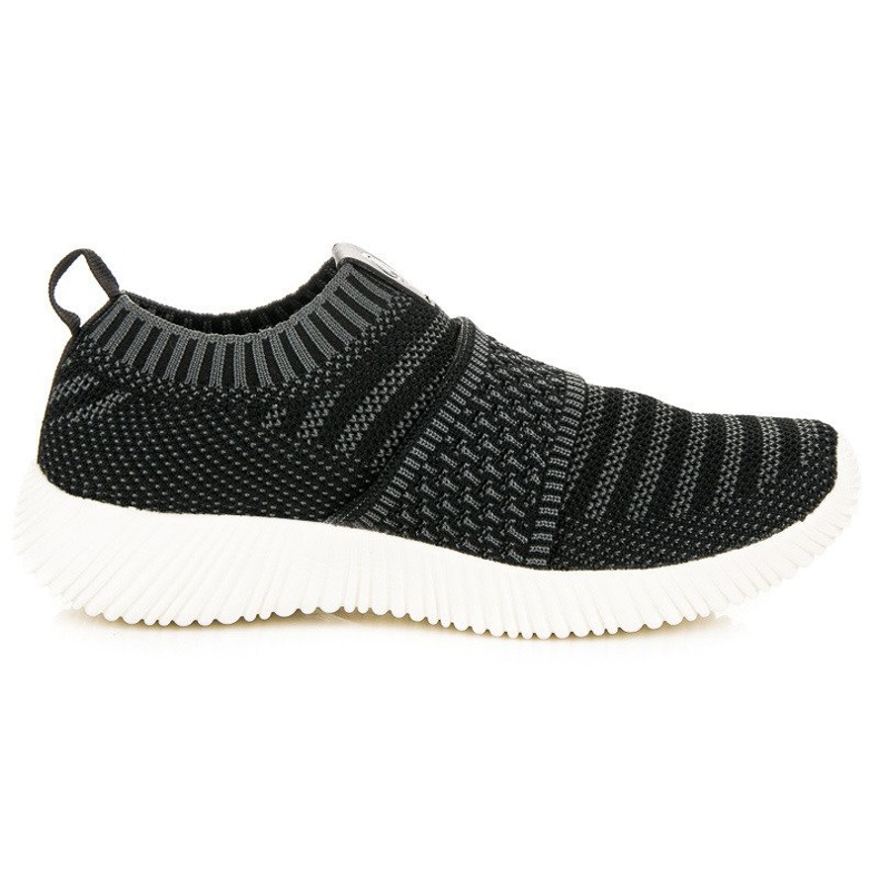 Kylie Zapatillas deportivas sin cordones de tela negro gris