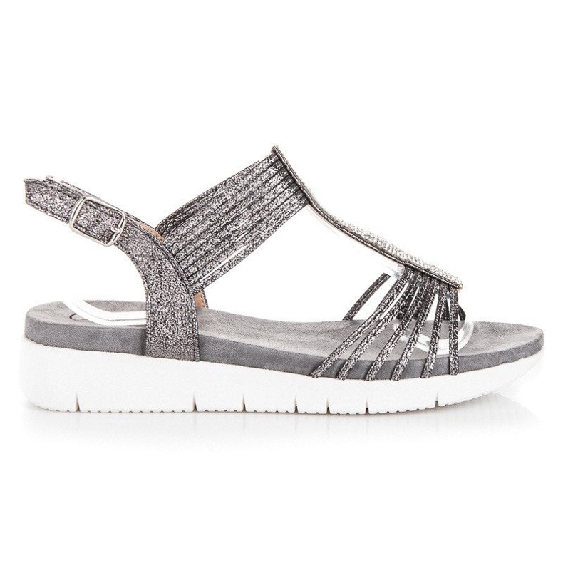 Kylie Sandalias con cristales gris