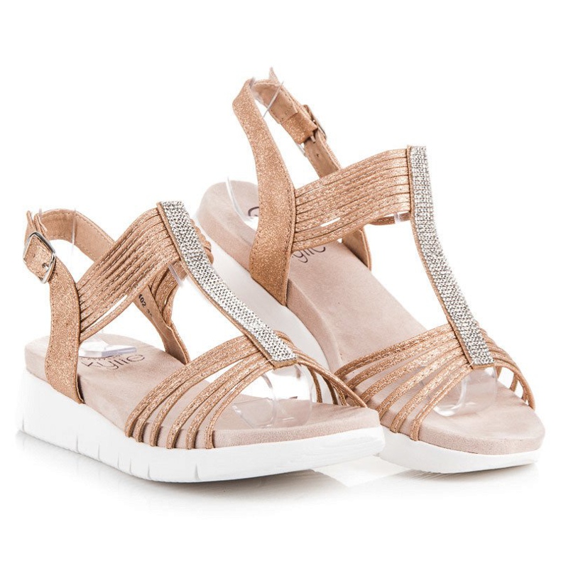 Kylie Sandalias con cristales marrón