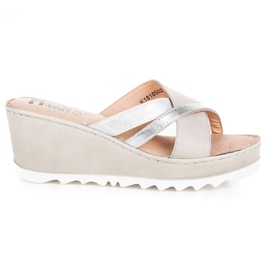 Kylie Zapatillas cuña marrón gris