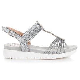 Kylie Sandalias con cristales gris