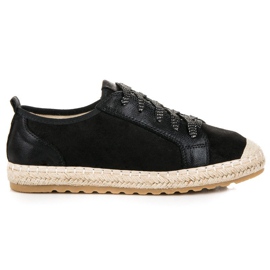 Seastar Alpargatas de ante con cordones negro