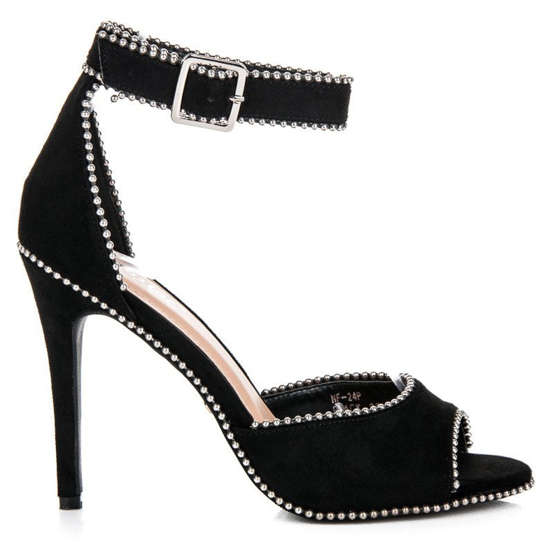 Seastar Sandalias de gamuza en un tacón alto negro Seastar Sandalias de gamuza en un tacón alto negro