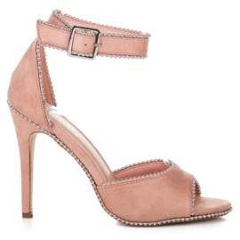 Seastar Sandalias de gamuza en un tacón alto rosa