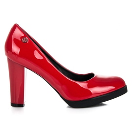 Vices Zapatos de salón de charol en el poste de vicios. rojo