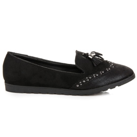 Nio Nio Mocasines de moda con flecos negro