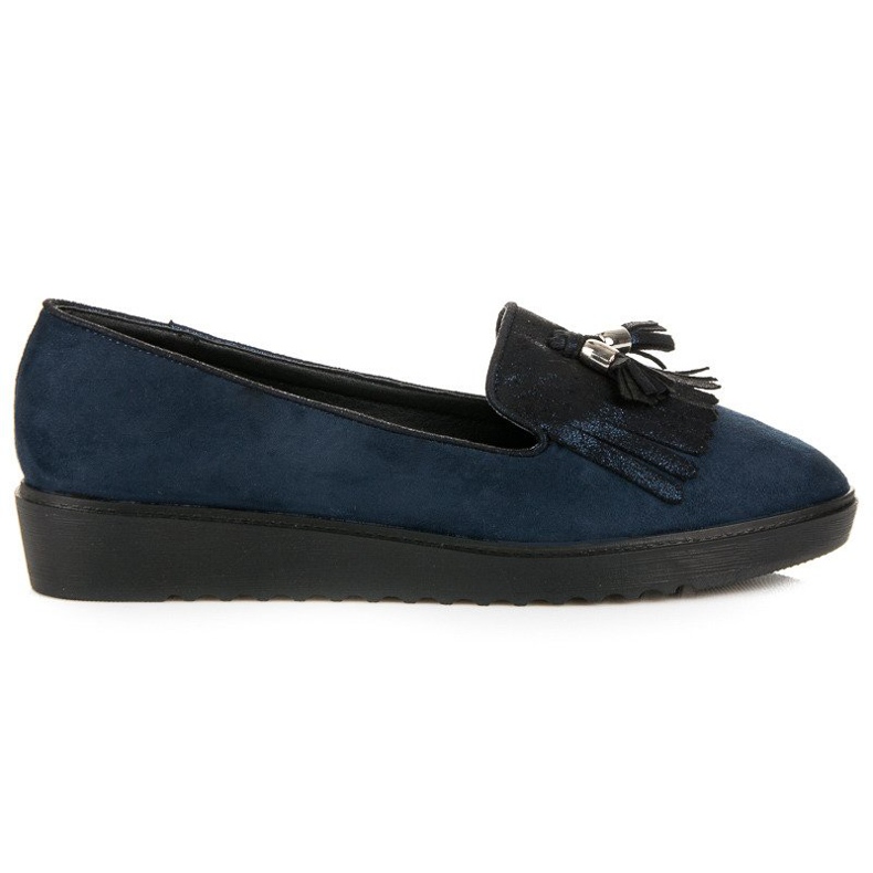 Bestelle Mocasines azul marino con flecos