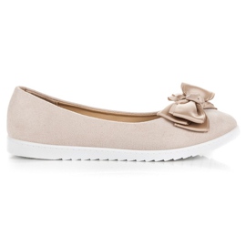 Comer Bailarinas de ante con lazo marrón Comer Bailarinas de ante con lazo marrón