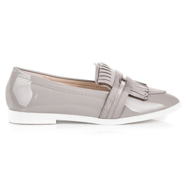 Ideal Shoes Mocasín lacado gris claro