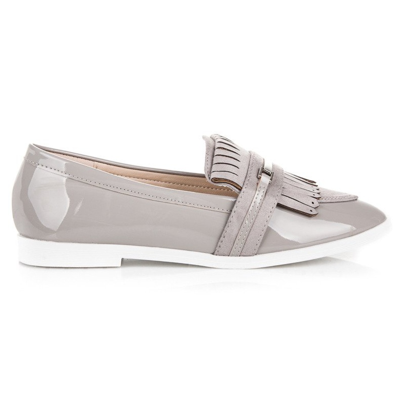 Ideal Shoes Mocasín lacado gris claro