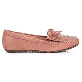 Mocasines de ante con estilo rosado